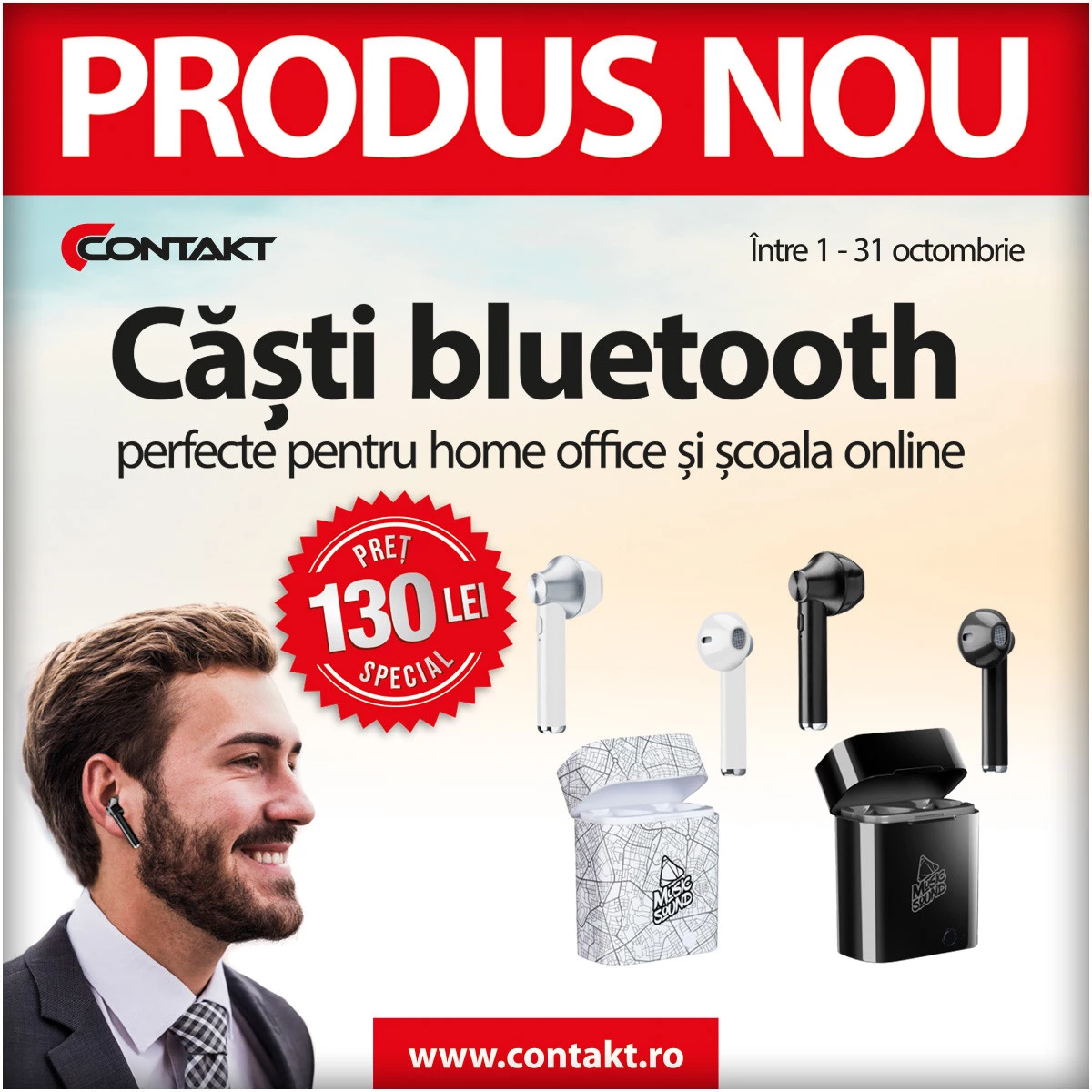 Contakt îți oferă preț special la căștile bluetooth Cellularline